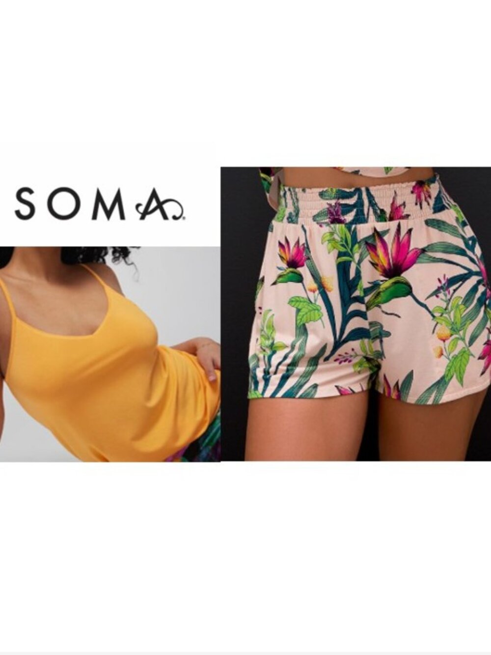 NWT Soma Modal V-Neck Cami & Shorts Pajama Set